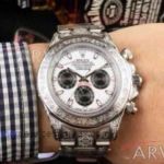 Perfect Replica Rolex Daytona Stainless Steel Carved Case Oyster Band 40mm Watch